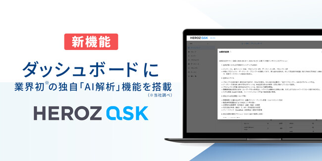 法人向けAI SaaS「HEROZ ASK」、ダッシュボードに新機能搭載！