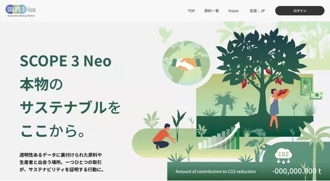 Onplanetz、フルッタフルッタ株式会社と共同でサステナブル原料マッチングプラットフォーム『SCOPE 3 Neo』を構築・リリース