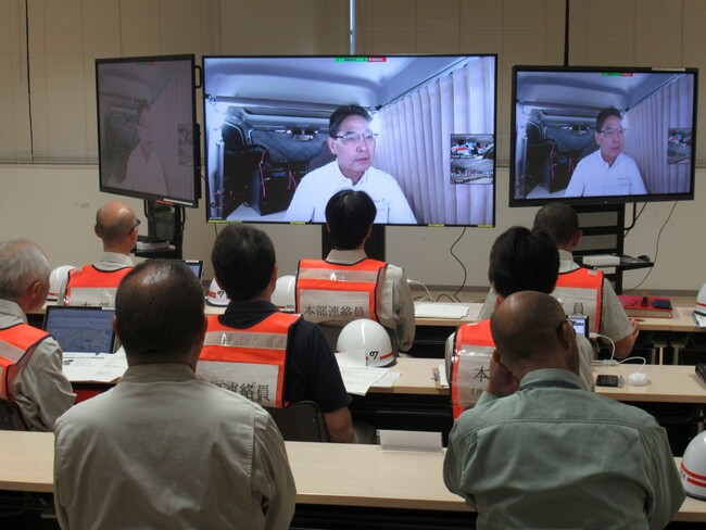 【活用事例】防災車両「MARU MOBI（マルモビ）」2台体制で避難訓練を実施、