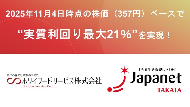 外食業界初！！ホリイフードサービス×ジャパネット「株主優待クーポン」を初導入