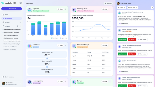 Workato、AIを試用から企業の実運用へ移行するWorkato Action Boardを発表