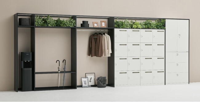 収納やハンガー・傘立てなどを、ひとつなぎに囲い空間に調和させるフレームシステム「Casing（ケーシング）」を発売