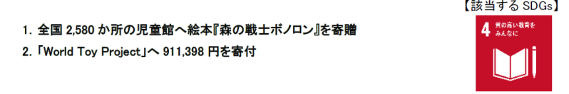 一般財団法人 児童健全育成推進財団へ読み聞かせ絵本『森の戦士ボノロン』と寄付金を贈呈