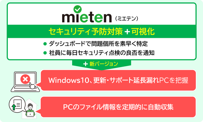 PCセキュリティ点検の自動化ツール「mieten」、新バージョン提供開始