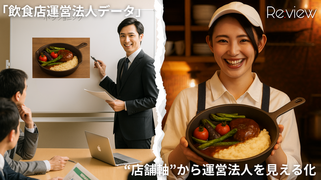 データ構造を拡張し、“店舗軸”から法人を見える化。Reviewが提供する、他社にはない「飲食店運営法人データ」
