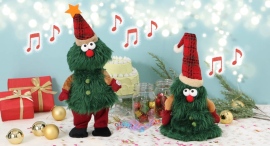 おとぼけ顔で歌って踊る♪　愉快なクリスマスツリーが登場！　雑貨店・ブルーブルーエで好評発売中