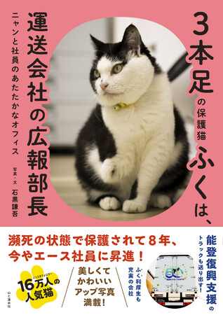 予約開始から大反響＆発売前重版決定！ 能登復興を支える運送会社の人気猫・ふくの活躍をまとめた 『3本足の保護猫ふくは、運送会社の広報部長』が11月18日発売