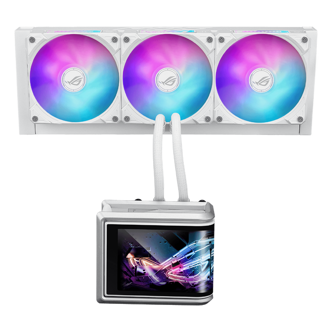 Republic of Gamersより大型6.67インチL字型ディスプレイ搭載、水冷CPUクーラーホワイトモデル「ROG Ryuo IV SLC 360 ARGB White Edition」を発表