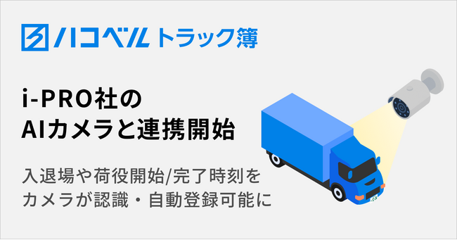 トラック予約/受付システム「トラック簿」がi-PRO社のAIカメラと連携し、打刻自動化に対応。