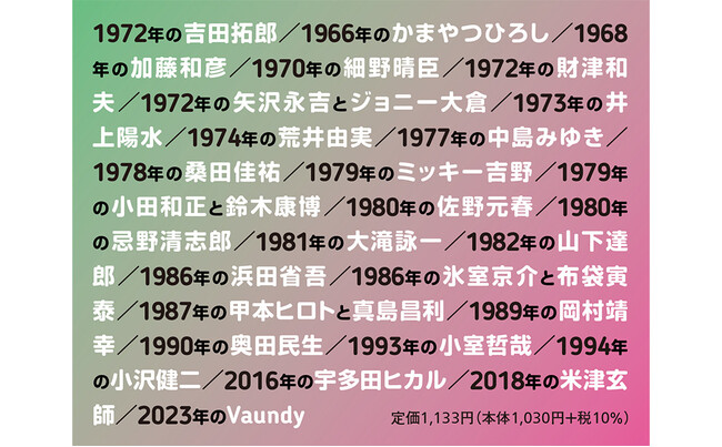 発売直後に増刷決定！ 『日本ポップス史　1966-2023　あの音楽家の何がすごかったのか』が売れ行き好調