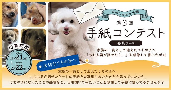 《POCHI》第3回 大切なうちの子(犬)への「手紙コンテスト」募集開始