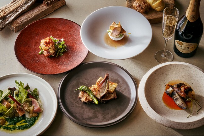 【箱根リトリートfore & villa 1/f】薪火の香りと冬の素材を楽しむ薪火料理「WOODSIDE dining」と料亭「俵石」にて冬の新メニュー