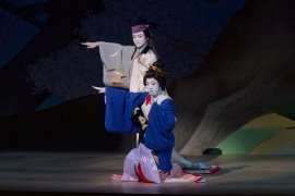 『二人椀久』椀久:尾上菊之丞、松山:八代目尾上菊五郎(当時菊之助) 『二人椀久』椀久:尾上菊之丞、松山:八代目尾上菊五郎(当時菊之助)