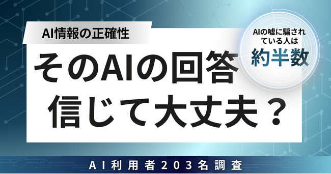 【そのAIの回答信じて大丈夫? 】AIの嘘に騙されている人は約半数だった
