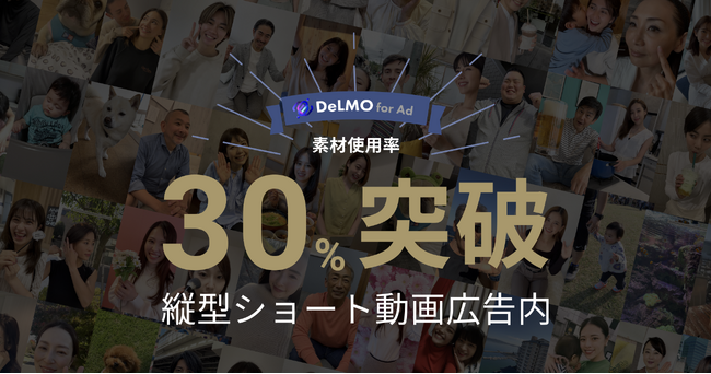 日本国内のショート動画広告市場において、DeLMOの動画素材使用率が30%を突破!