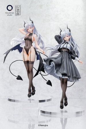 『FANTASIASシリーズ テアちゃん 見習いサキュバスVer.』フィギュアの通常服版と下着版が登場。セット版と単体版を、それぞれ「あみあみ」にて予約受付中。
