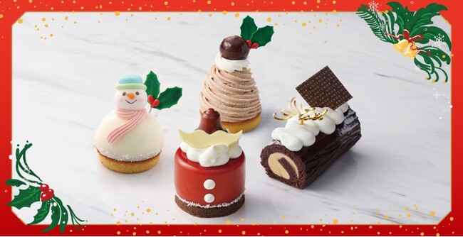 【アンテノール】雪だるまやサンタモチーフの可愛いミニクリスマスケーキ。ホリデーシーズン限定のプティガトーを12月1日(月)より順次発売します。
