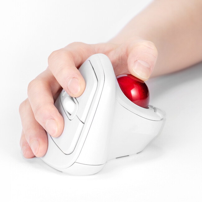 手首のねじれを軽減する「無線エルゴ静音5ボタン光学式トラックボール」を新発売
