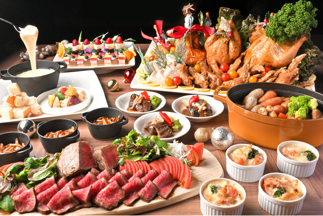 神戸のホテルでクリスマス晩餐会を12月1日（月）から開催。ローストビーフ・ローストチキンなどのパーティーメニューが2,400円～食べ放題「MERRY Christmas 華やかな冬の味覚が勢ぞろい」
