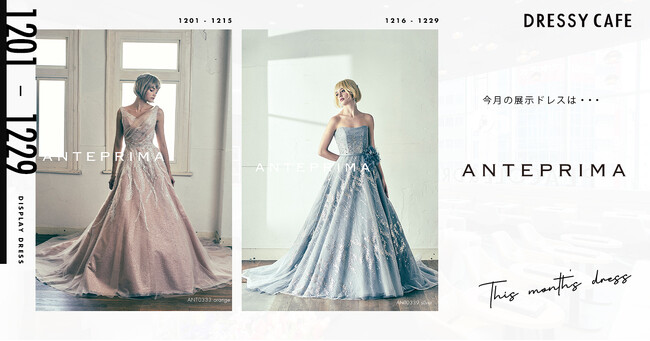 【DRESSY CAFE NAGOYA】12月のディスプレイドレスは「ANTEPRIMA」のウェディングドレスを期間限定でお届けいたします。