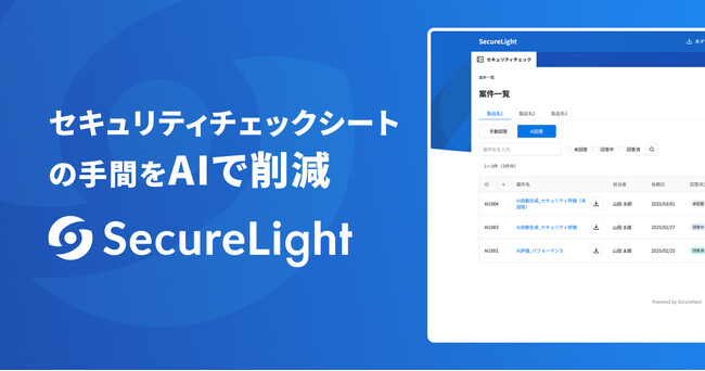 AIでセキュリティチェックシート回答を自動化「SecureLight」 Miniプラン提供開始