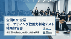 B2B企業のマーケティング教養力が売上成長率と強い相関　「全国B2B企業マーケティング教養力判定テスト」結果を発表