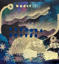 【銀座 蔦屋書店】大岡弘晃 個展「エンチャントテーブルは新月のかたち」を12月20日（土）より開催。金箔や絵具を幾重にも重ねながら、希望の光を描き出す。