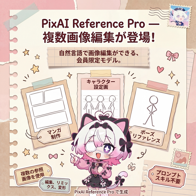 PixAIから新機能PixAI Reference Proが登場！参照画像から簡単にイラスト編集できる