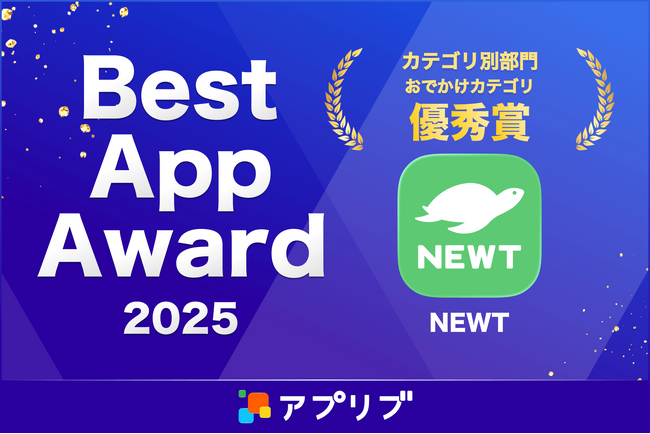 旅行アプリ『NEWT（ニュート）』、スマホアプリ紹介サービス「アプリブ」による『Best App Award 2025』の「おでかけ」カテゴリで優秀賞を受賞