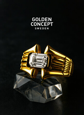 GOLDEN CONCEPT（ゴールデンコンセプト）から、1ctのエメラルドカットのダイヤモンドを使用した新作リング「LGD - Ring K10 Gold」が登場。
