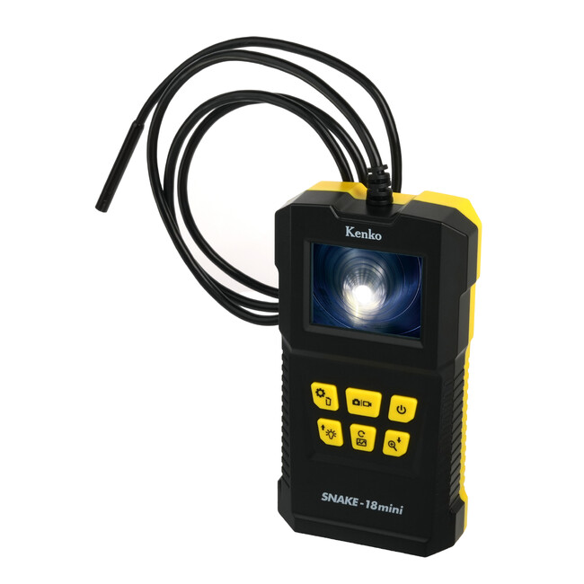 手の届かない狭い所や高い所でも動画・静止画が撮れる、LEDライト付き防水フレキシブルチューブカメラ「Kenko SNAKE-18mini」