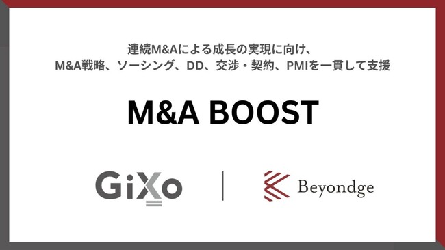ギックスとBeyondge、データ活用によって連続M&Aを支援する「M&A BOOST」提供開始