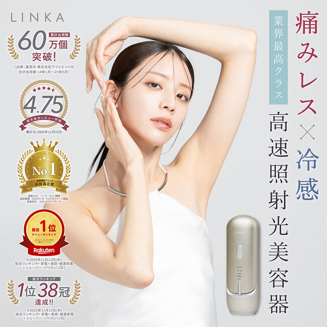 【楽天市場ランキング総合１位獲得、合計38冠も受賞】貴島明日香×LINKAで話題の「フレアタッチ プロ」が早くもデイリー、リアルタイムともに計38冠突破、好調な滑り出し