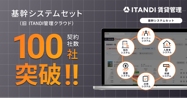 「ITANDI 賃貸管理」 基幹システムセット、契約社数100社突破