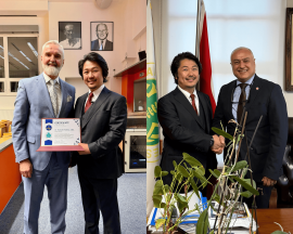 ミライズ代表・富田大介と、カレル大学医学部 Martin Oliverius 教授(左)、イスタンブール大学 Ugur Erdemir 教授(右) ミライズ代表・富田大介と、カレル大学医学部 Martin Oliverius 教授(左)、イスタンブール大学 Ugur Erdemir 教授(右)