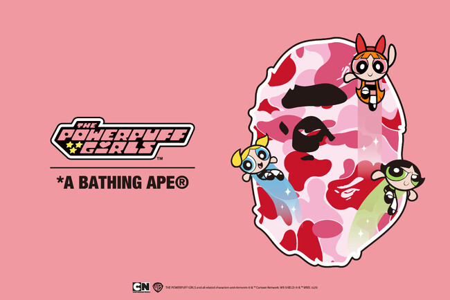 「BAPE(R)︎ x THE POWERPUFF GIRLS」APE HEADやBABY MILO(R)が3人のヒロインと共演