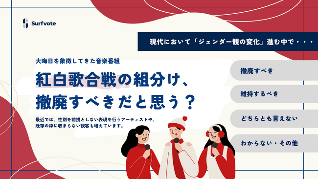 【投票開始】紅白歌合戦の組分け、撤廃すべき？続けるべき？～性別二元論と多様性の間で揺れる国民的番組のこれから～