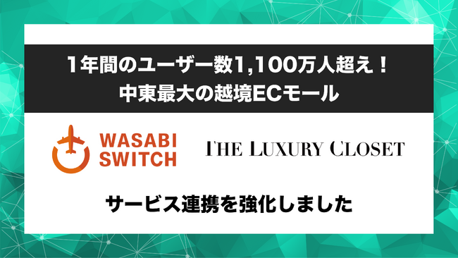 【成長し続ける中東最大の越境EC】「WASABI SWITCH」が、越境プラットフォーム「THE LUXURY CLOSET」との連携を再開