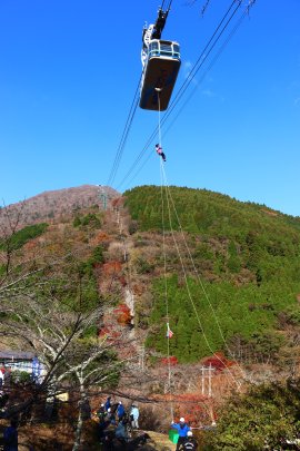 高さ約３０ｍで行う乗客救助訓練の様子
