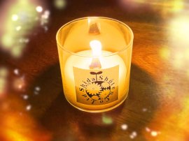 ノベルティとして配布予定のアロマキャンドル(写真と異なる場合がございます) ノベルティとして配布予定のアロマキャンドル(写真と異なる場合がございます)