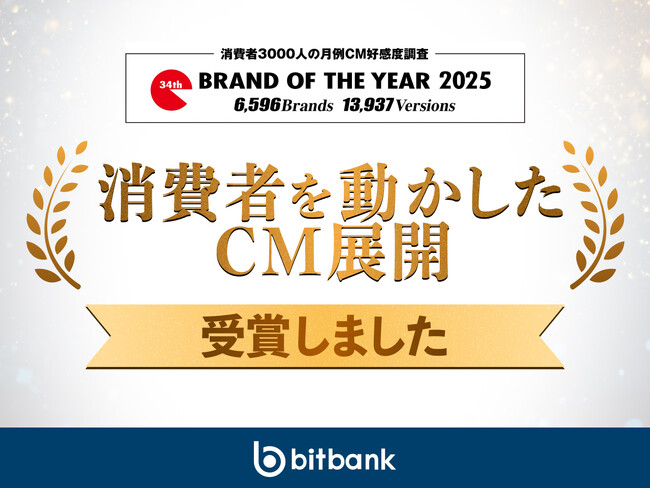 テレビCM『Everybody bitbank』シリーズ 、「BRAND OF THE YEAR 2025」において「消費者を動かしたCM展開」を受賞