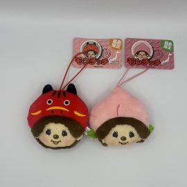 モンチッチフェイスマスコット 赤べこ 桃