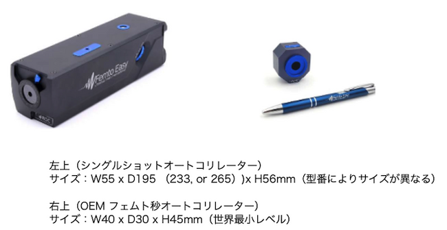 Femto Easy社製 超小型シングルショットオートコリレーター および OEM向けマイクロ・オートコリレータ輸入・販売開始のお知らせ