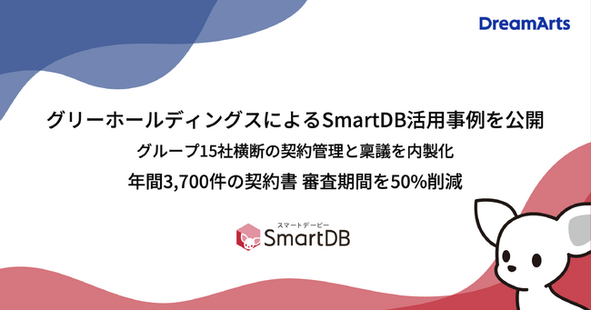 グリーホールディングスによるSmartDB活用事例を公開 -グループ15社横断の契約管理と稟議を内製化、年間3,700件の契約書審査期間50%削減-