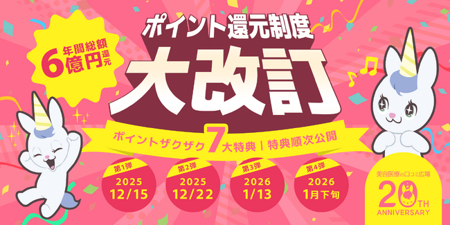 【20周年キャンペーン第2弾】施術前にもらえるお得な３大特典！