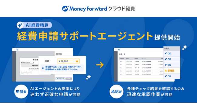 『マネーフォワード クラウド経費』、AIエージェント「経費申請サポートエージェント」を一部ユーザー向けに提供開始