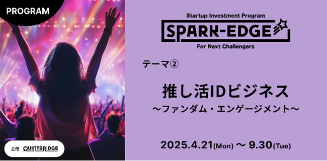 出資確約型事業共創プログラム『Spark-Edge』　第１弾採択企業（テーマ２. 推し活IDビジネス）にＮＴＴファイナンスが出資を実行