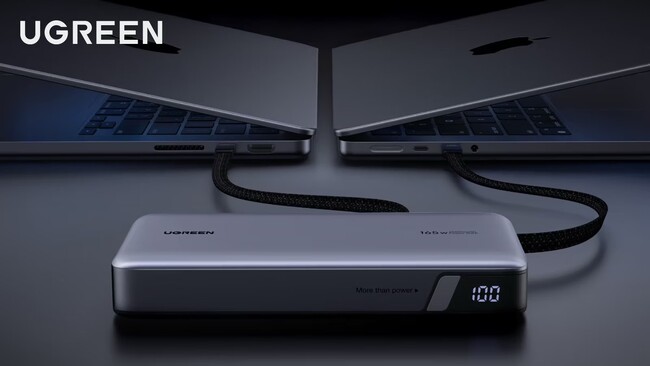 4台のデバイスを同時に充電にできるUGREEN 25000mAhケーブル内蔵モバイルバッテリーを、12月26日より取扱開始