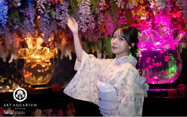 銀座で着物×金魚×花の幻想体験！アートアクアリウム美術館 GINZA、着物レンタルプランスタート！