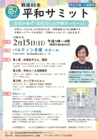 戦後８０年　平和サミットの開催